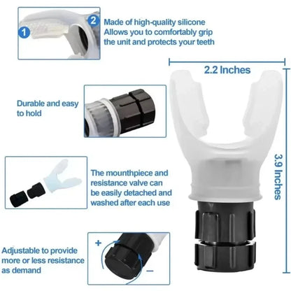 Portable Lung Breathing Exercise Trainer with Adjustable Resistance – Respiratory Fitness & Endurance Trainer