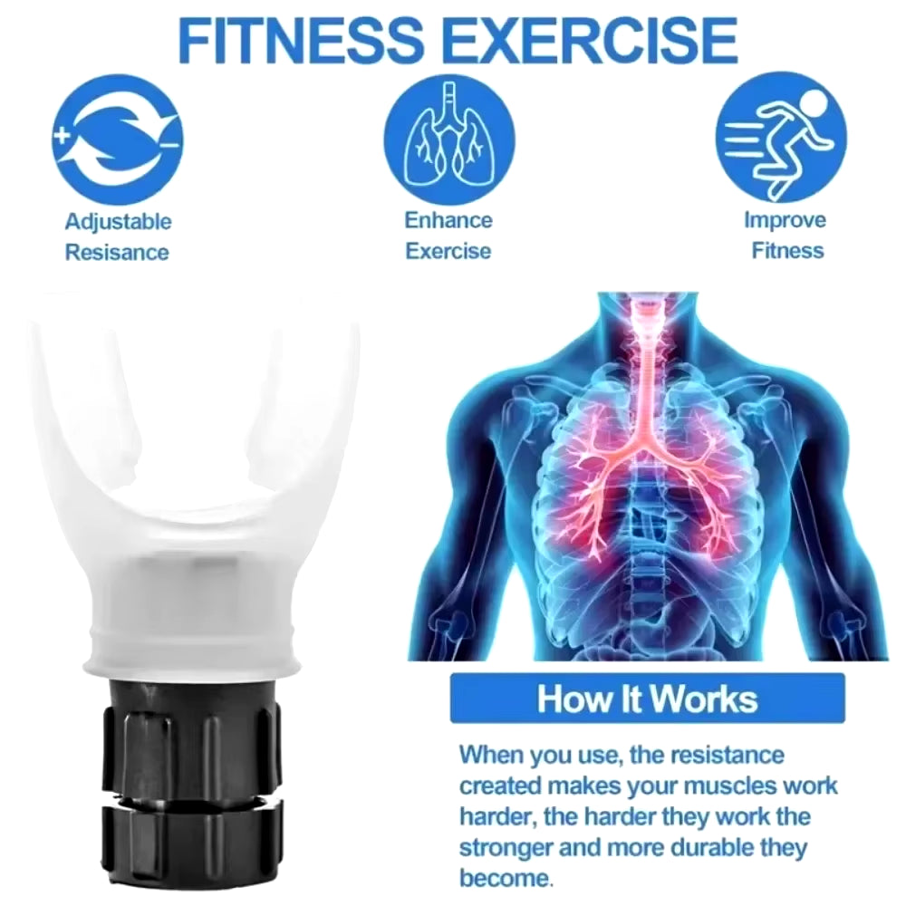 Portable Lung Breathing Exercise Trainer with Adjustable Resistance – Respiratory Fitness & Endurance Trainer